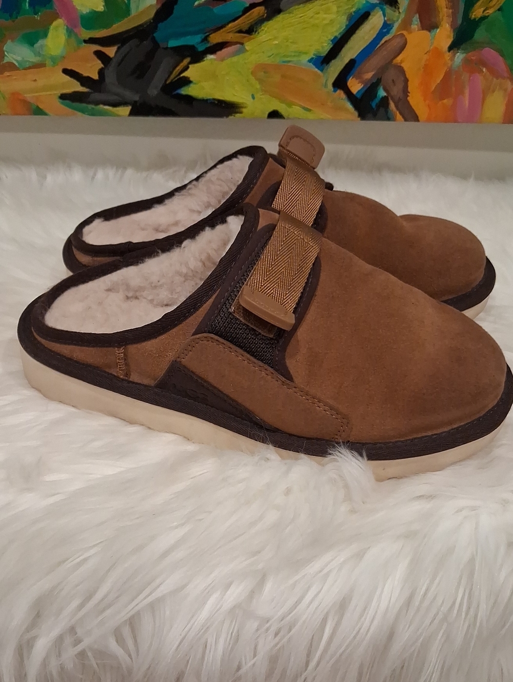 UGG Suede Slip-On Mule with Shearling